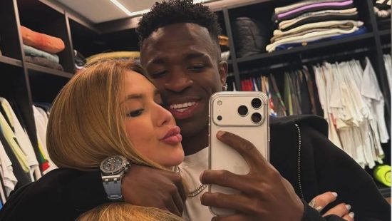 Virginia ‘prende Vini Jr. pelo pescoço’ e atacante do Real Madrid se derrete: ‘A mais braba’