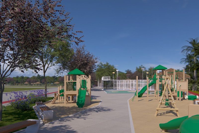 Ratinho em Garuva: no condomínio haverá espaços de uso comum, como ciclovias, trilhas de caminhada e quadras poliesportivas - Divulgação/ABecker/ND Mais