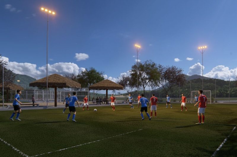 No local haverá espaços de uso comum, como ciclovias, trilhas de caminhada e quadras poliesportivas - Divulgação/ABecker/ND Mais