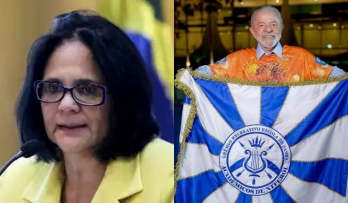 Justiça recusa ação de Damares contra escola de samba que homenageia LulaFoto: Montagem feita com imagens da Agência Brasil e de Ricardo Stuckert/ND Mais