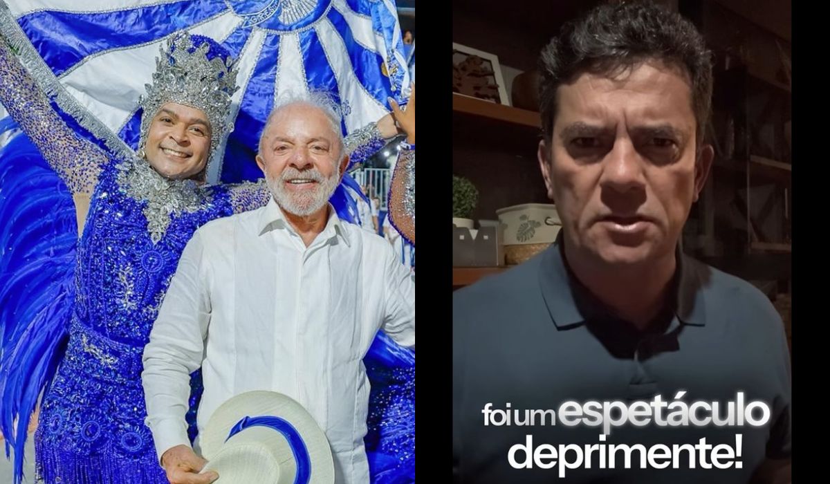 Moro ironiza desfile sobre Lula: “Faltou o carro da Odebrecht e do Sítio de Atibaia”; Flávio Bolsonaro reagiu contra o desfile de Lula Foto: Ricardo Stuckert/@lulaoficial/@sf_moro/Instagram/ND Mais