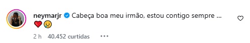 Atletas comentaram na publicação de Philippe Coutinho - Instagram/Reprodução/ND Mais
