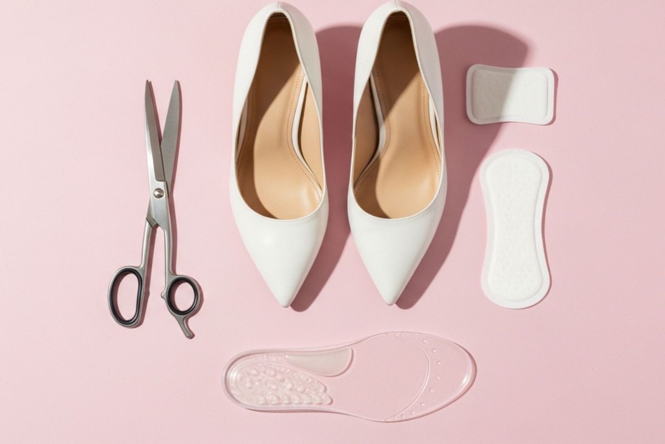 Utensílios para "arrumar" temporariamente o salto 