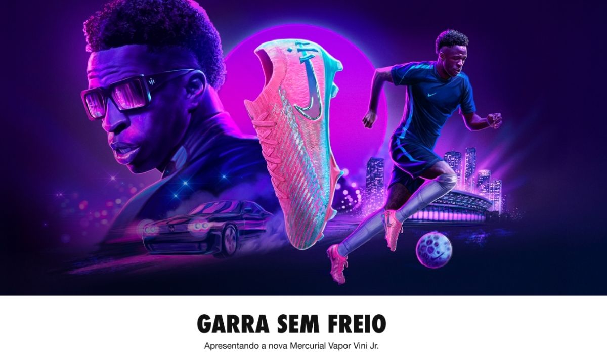 Vini Jr. foi destacado no site da NikeFoto: Reprodução/ND Mais