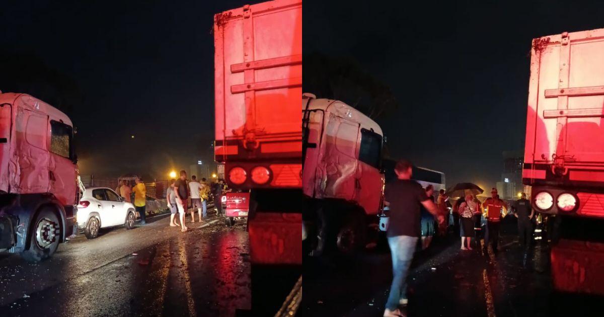 BR-101 em SC tem fila de mais de 20 km após acidente com três carretas
