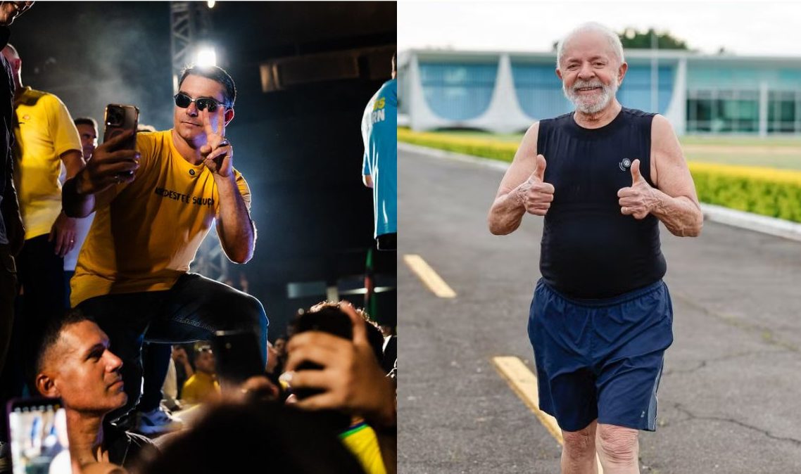 A corrida de Lula e dancinha de Flávio Bolsonaro escondem estratégias eleitoraisFoto: Reprodução/ND Mais