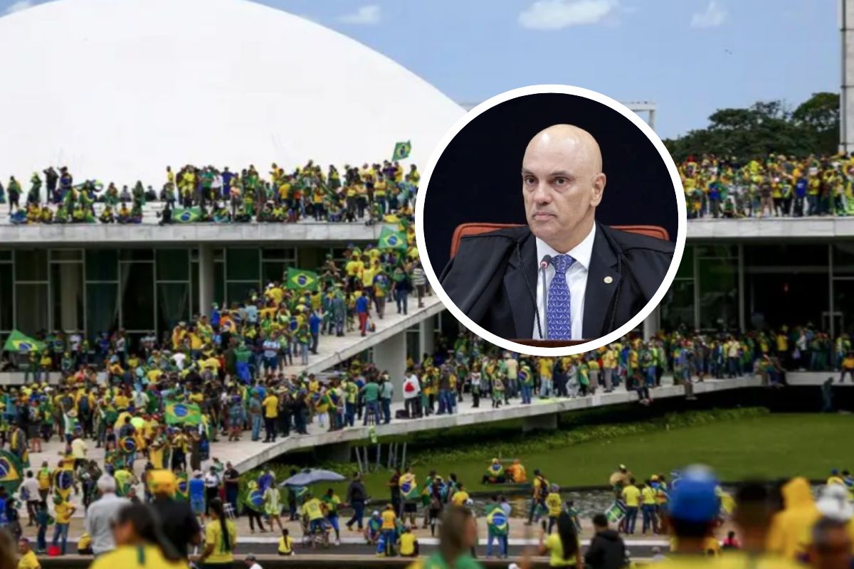 Imagem detalhando os principais pontos da análise sobre a condenação de financiadores pelo STF. Vista aérea do Congresso Nacional em Brasília, palco das decisões do Supremo Tribuna