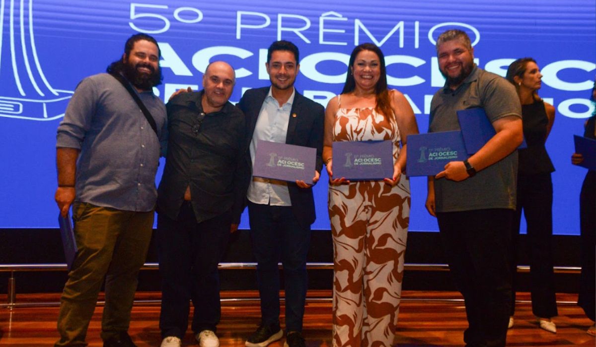 Arliss Amaro e equipe levaram segundo lugar na categoria Vídeo no Prêmio ACI OcescFoto: Alan Pedro/ND