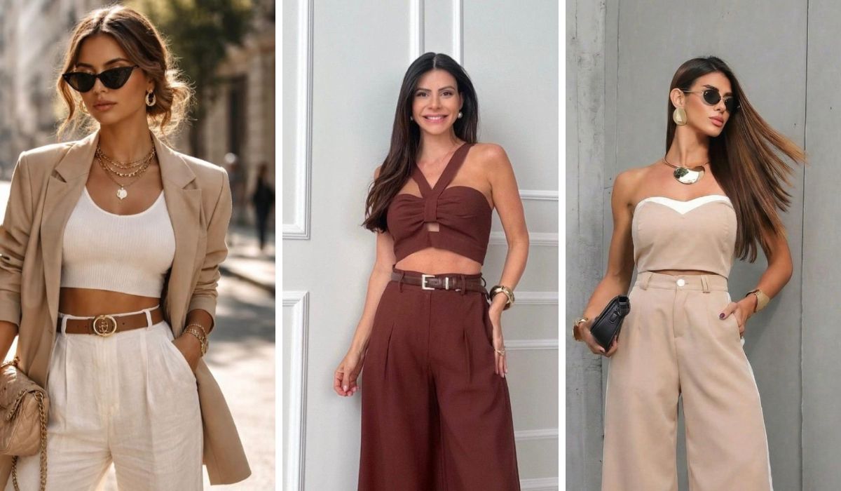 Queridinho das brasileiras: top com calça de alfaiataria é sexy sem ser vulgar, principalmente no calorFoto: Reprodução / Pinterest