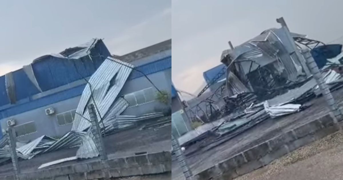 VÍDEO: Possível tornado com ventos acima dos 100 km/h atinge cidade de SC e  destrói fábrica