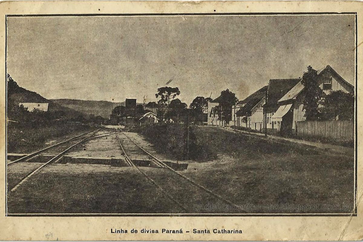 Linha da divisa Paraná e Santa Catarina em 1917Foto: Divulgação/Visite União/ND Mais
