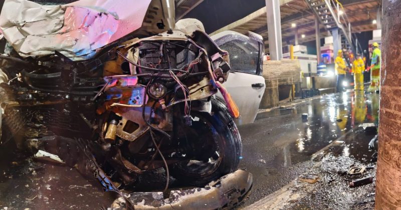 Não foi possível afirmar se a vítima usava o cinto de segurança no momento do impacto - Divulgação/Corpo de Bombeiros/ND Mais