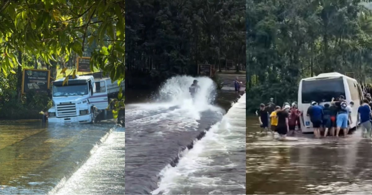 VÍDEO: ‘Ponte invertida’ traz top 5 de flagras com travessias que deram errado em SC