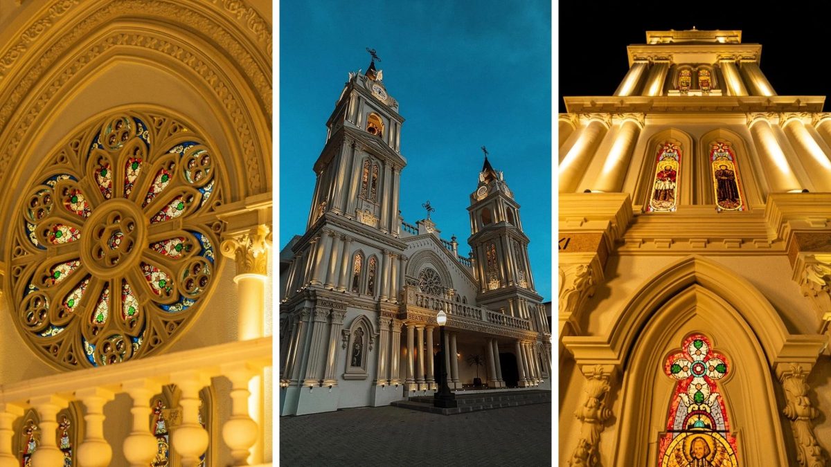 Vitrais gigantes e torres góticas encantam turistas em igreja de SC com estilo europeu