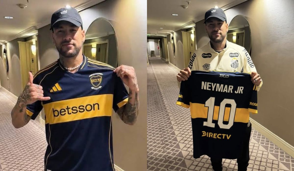 Craque tirou fotos vestindo a camisa do Boca Juniors em sua última visita à ArgentinaFoto: X/Reprodução/ND Mais