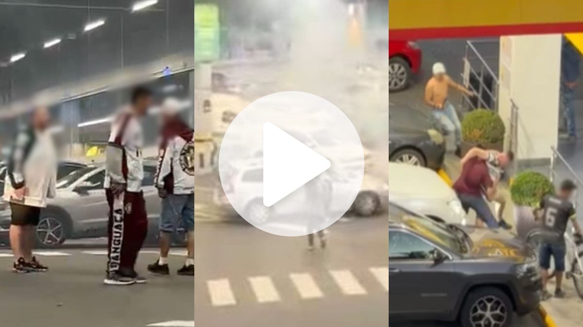 VÍDEO: Torcedores brigam com fogos de artifício e barras de ferro após clássico em SC