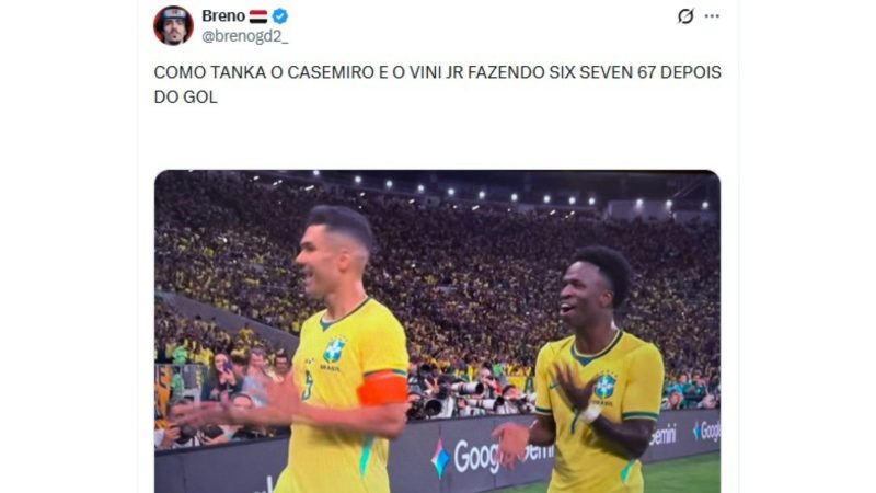 Comemoração do segundo gol do Brasil contra o Panamá viralizou na web - X/Reprodução/ND Mais