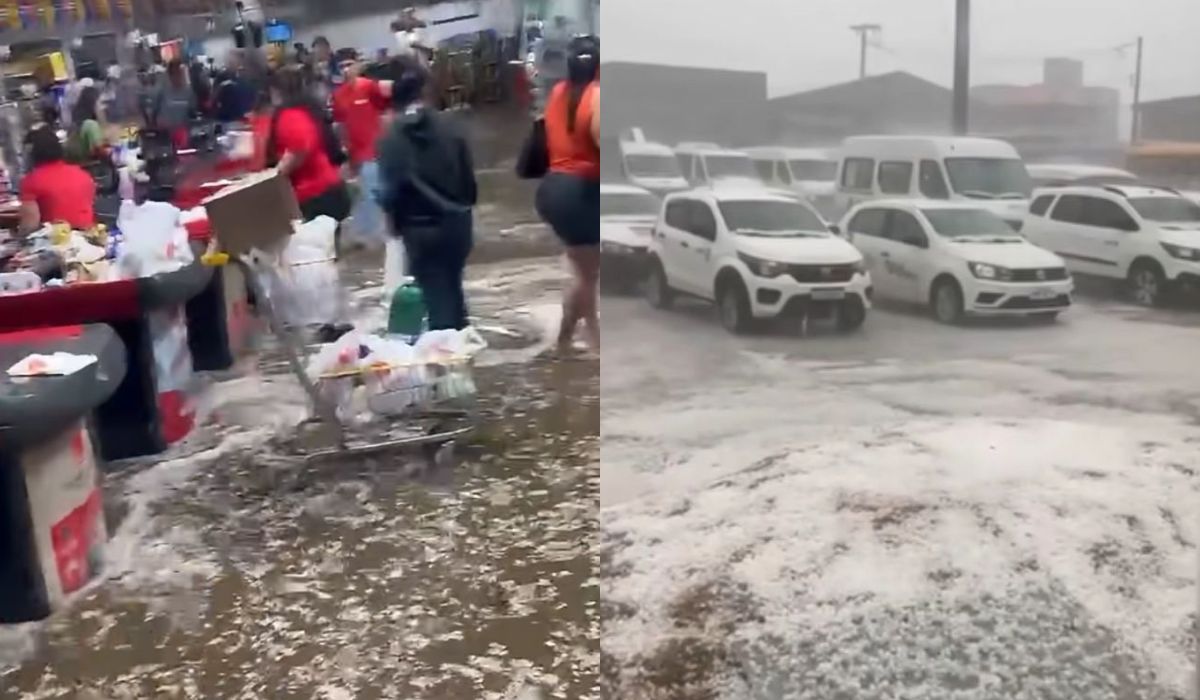 VÍDEO: Temporal invade supermercado, cobre cidades de gelo e deixa 7 mil sem energia em MG