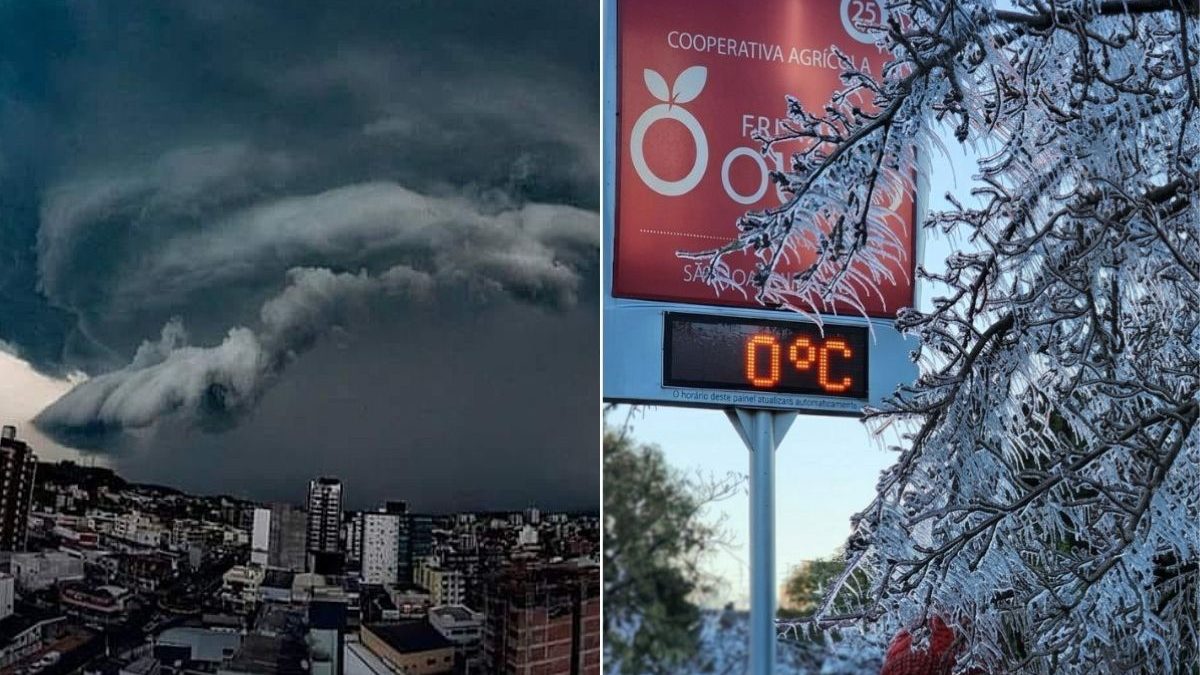 Ciclone provoca frio de 0°C e ‘chuvarada’ nesta sexta-feira (22); confira as regiões afetadas