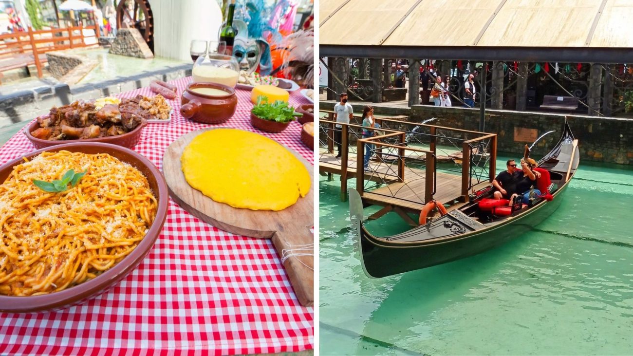 Nova Veneza, no Sul de SC, abriga única gôndola italiana e valoriza culinária típicaFoto: Reprodução/ND Mais