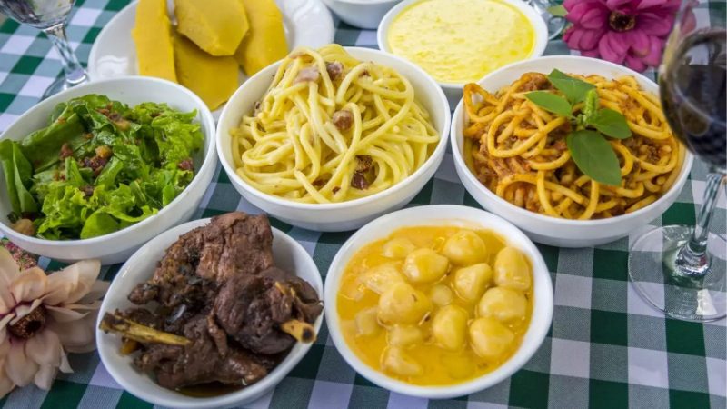 Rodizio de massas em Nova Veneza - Reprodução/ND Mais