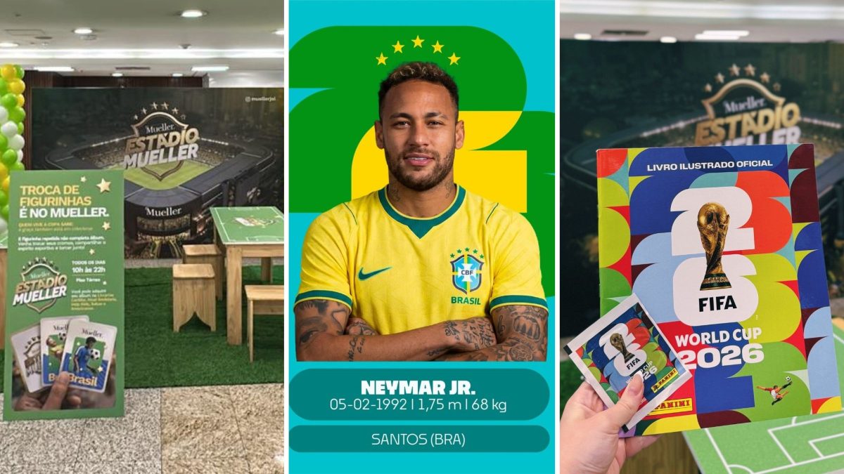 E o Neymar? Febre da Copa, shopping vira arena de troca de figurinhas de álbum em Joinville