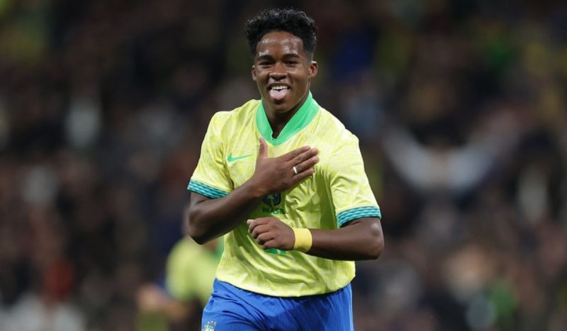Copa do Mundo de Endrick foi confirmada por Ancelotti em 18 de maio; jogador de 19 anos é o segundo mais jovem no elenco da Seleção Brasileira e hoje defende o Real Madrid - Rafael Ribeiro/CBF/Divulgação/ND Mais