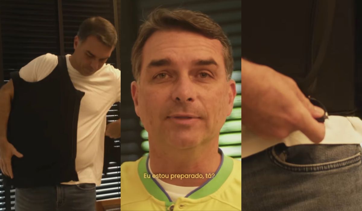 Flávio Bolsonaro explica uso de colete à prova de bala e diz que ‘esse pessoal não tem limites’
