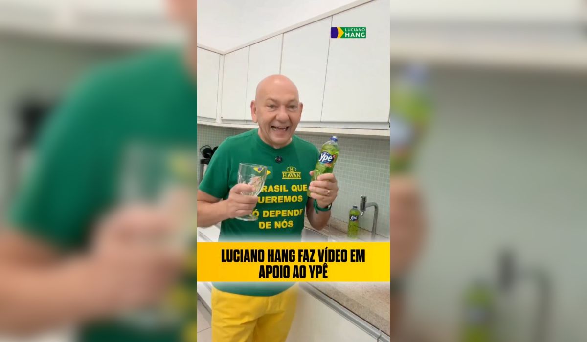 Luciano Hang fez vídeo em apoio ao detergente YpêFoto: Reprodução/ND Mais