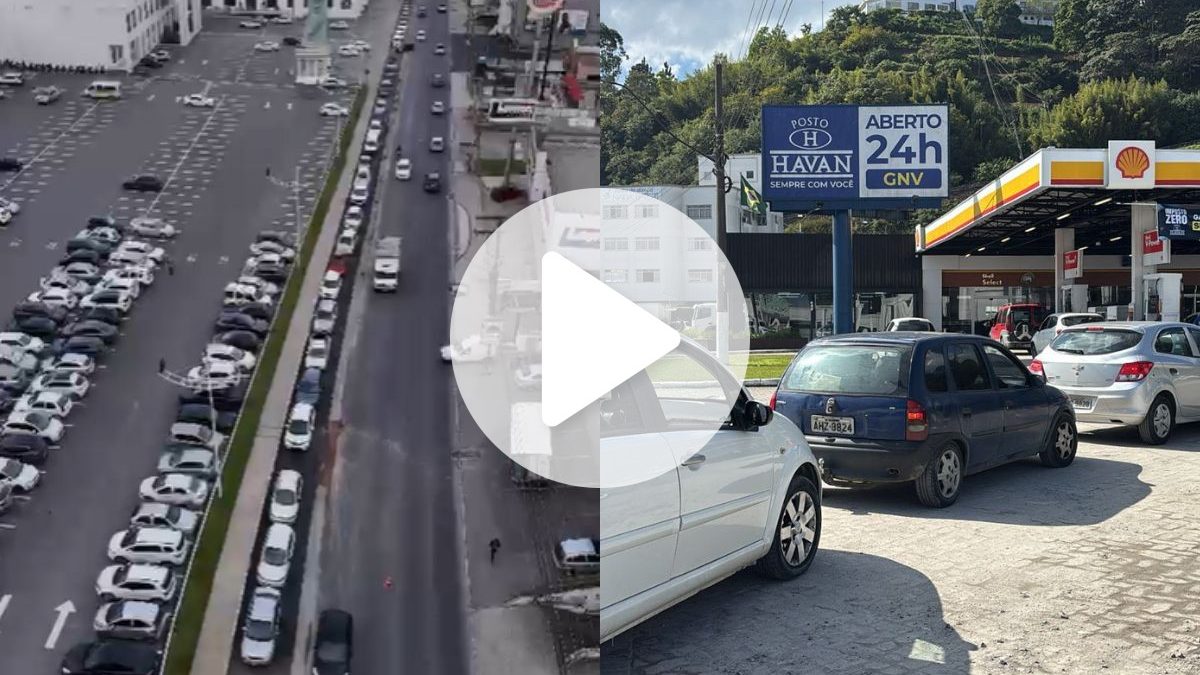 VÍDEO: Fila ‘dobra o quarteirão’ durante venda de gasolina sem imposto em posto da Havan