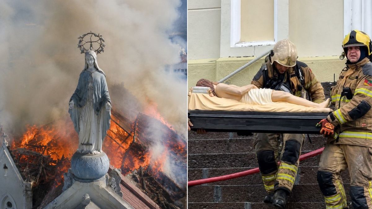 ‘Milagre’: imagem de Cristo é encontrada intacta após incêndio destruir igreja centenária no RS