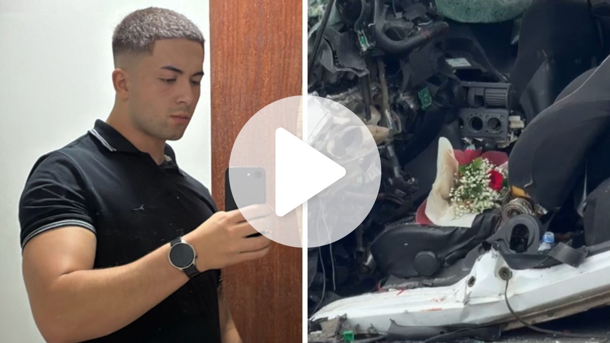 VÍDEO: Buquê de flores é encontrado intacto em carro de jovem que morreu após acidente