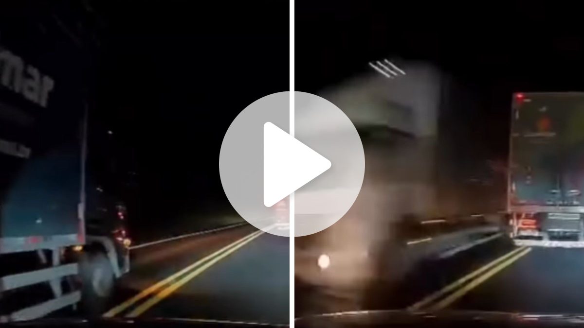 VÍDEO: Caminhão faz ultrapassagem proibida e quase causa acidente na subida da Serra de SC