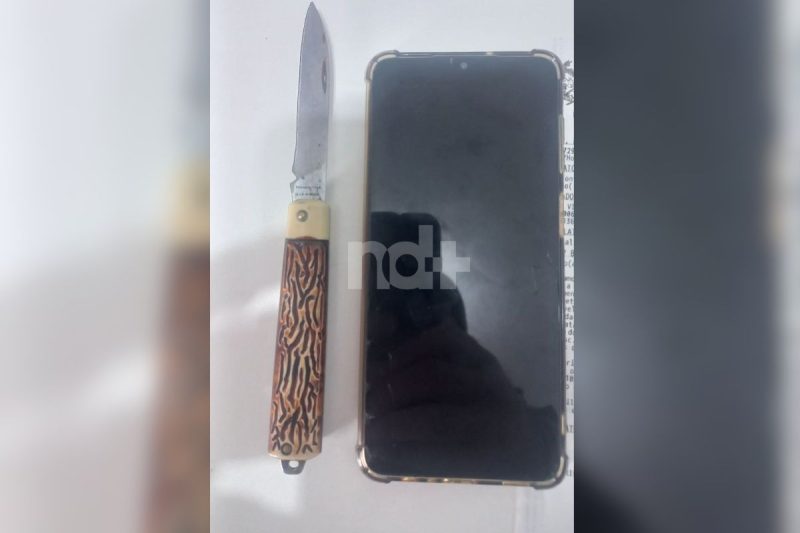 Canivete utilizado para esfaquear colega em escola de Chapecó - NDTV Record/ND Mais