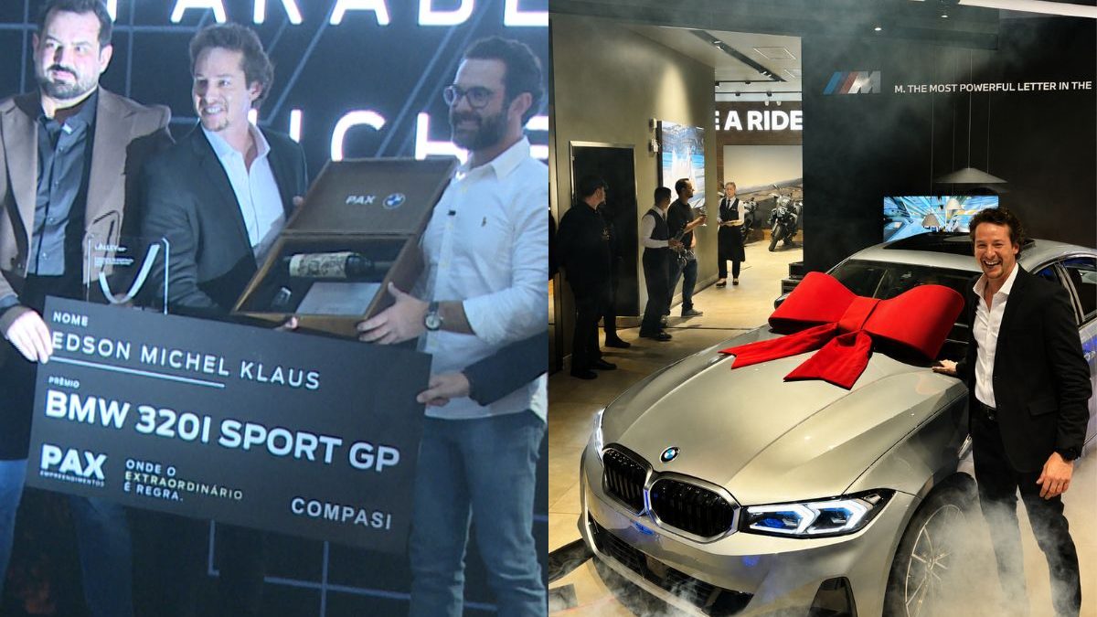 ‘Não tava esperando’: corretor leva BMW 0 km em premiação no Oeste de SC