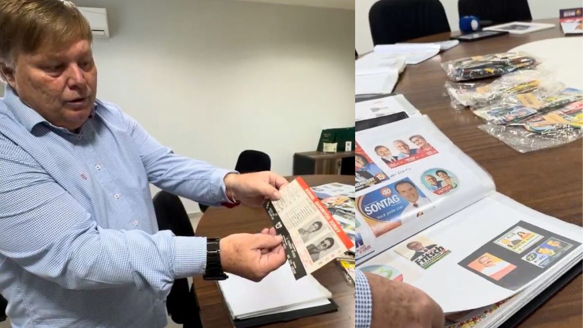 Professor de SC guarda mais de 10 mil santinhos políticos e coleção revela relíquias de eleições que ajudam a contar a história do Brasil - QTU Questões do Universo
