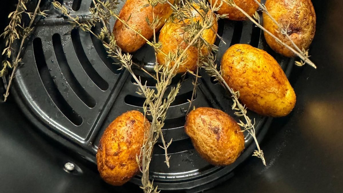 Quais recipientes posso colocar na air fryer? Alumínio, vidro ou silicone?