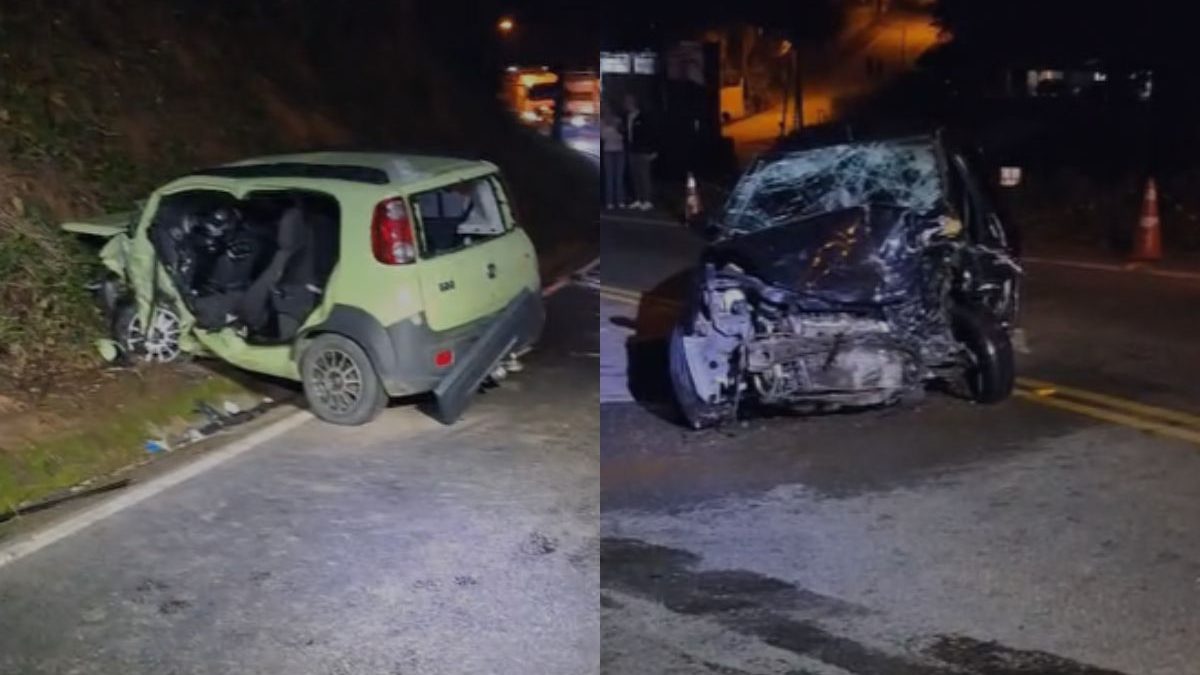 Colisão frontal na SC-340, em SC, deixa um morto e mulher gravemente ferida