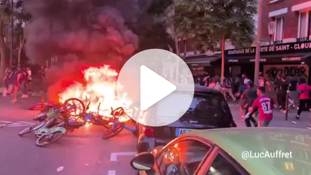 Gás lacrimogêneo e carros queimados: Paris vive noite de caos após o bicampeonato do PSG