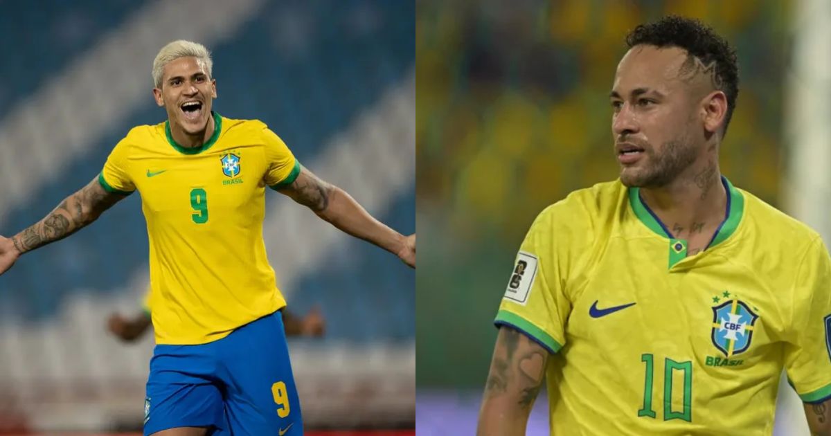 na foto aparecem os atacantes Pedro do Flamengo e Neymar do Santos que apareceram na pré-lista de convocados da Seleção Brasileira