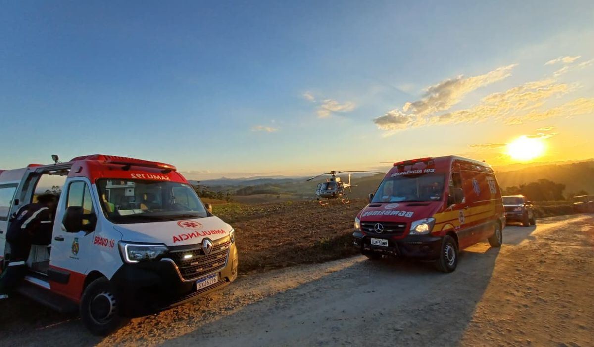 Trator tomba e agricultor morre em área rural de Santa CatarinaFoto: Divulgação/Corpo de Bombeiros/ND Mais