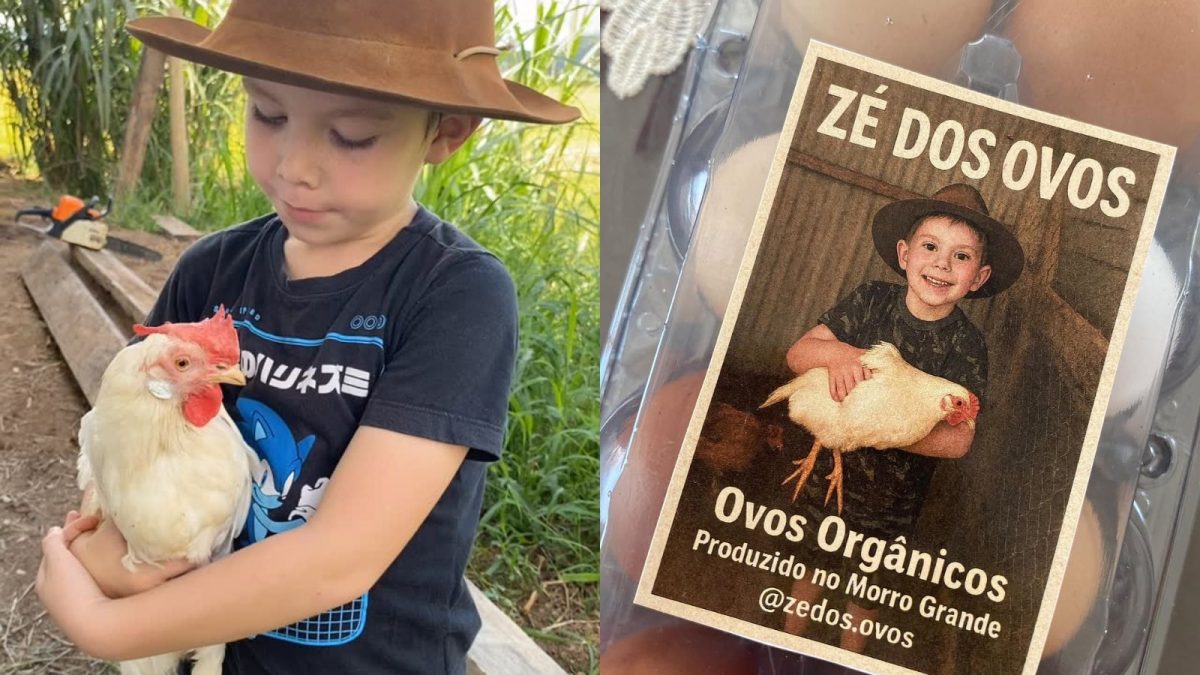 Menino de 7 anos que vende ovos em SC 'banca' estudos em escola particular