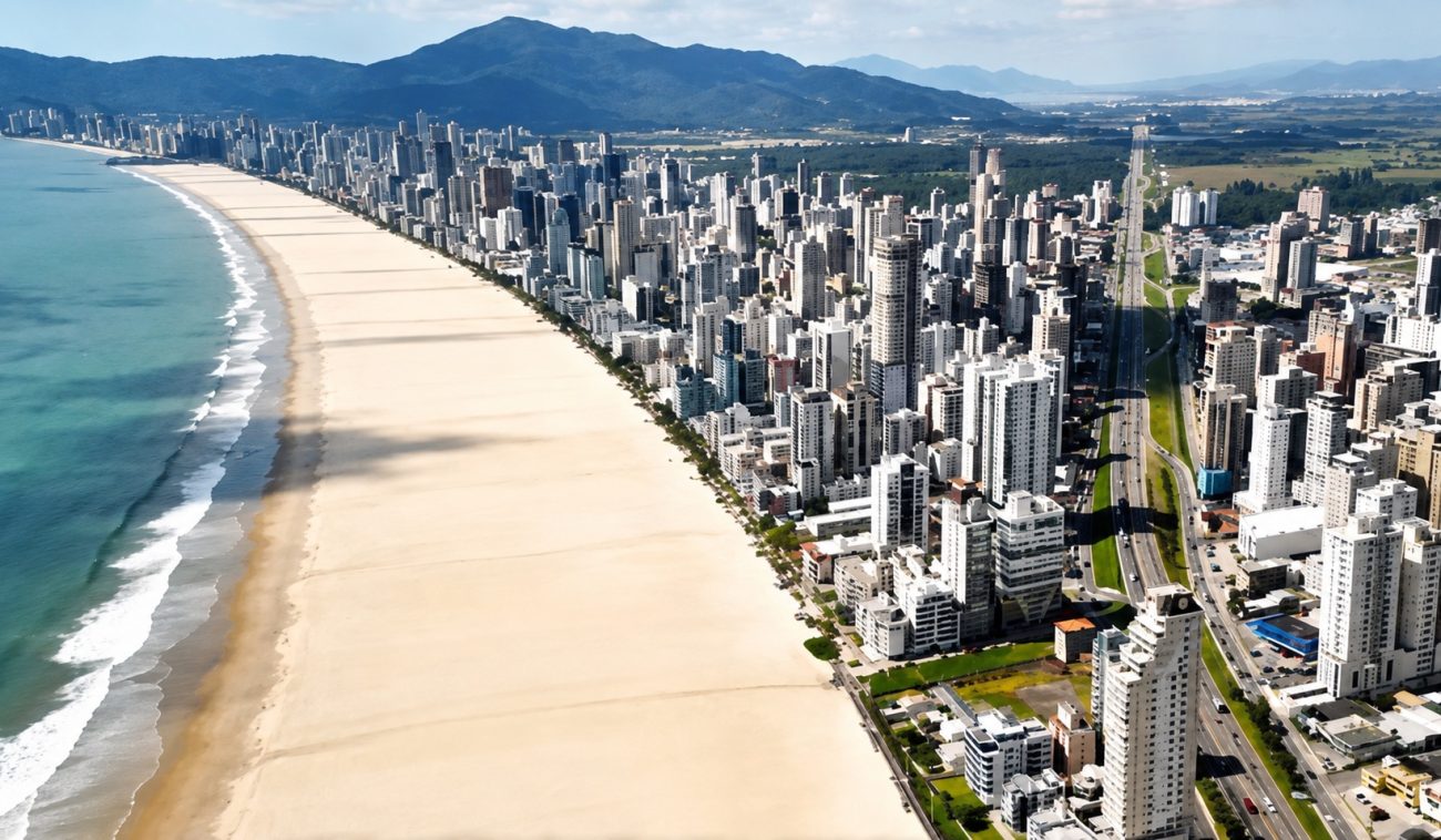 Um dos projetos mais aguardados é o alargamento da faixa de areia da Meia Praia; obra foi parar na JustiçaFoto: Divulgação/ND Mais