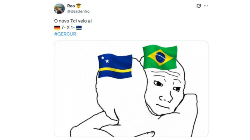 Goleada sofrida por Curaçao repercutiu na web - X/Reprodução/ND Mais