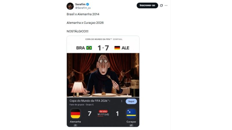 Goleada sofrida por Curaçao repercutiu na web - X/Reprodução/ND Mais