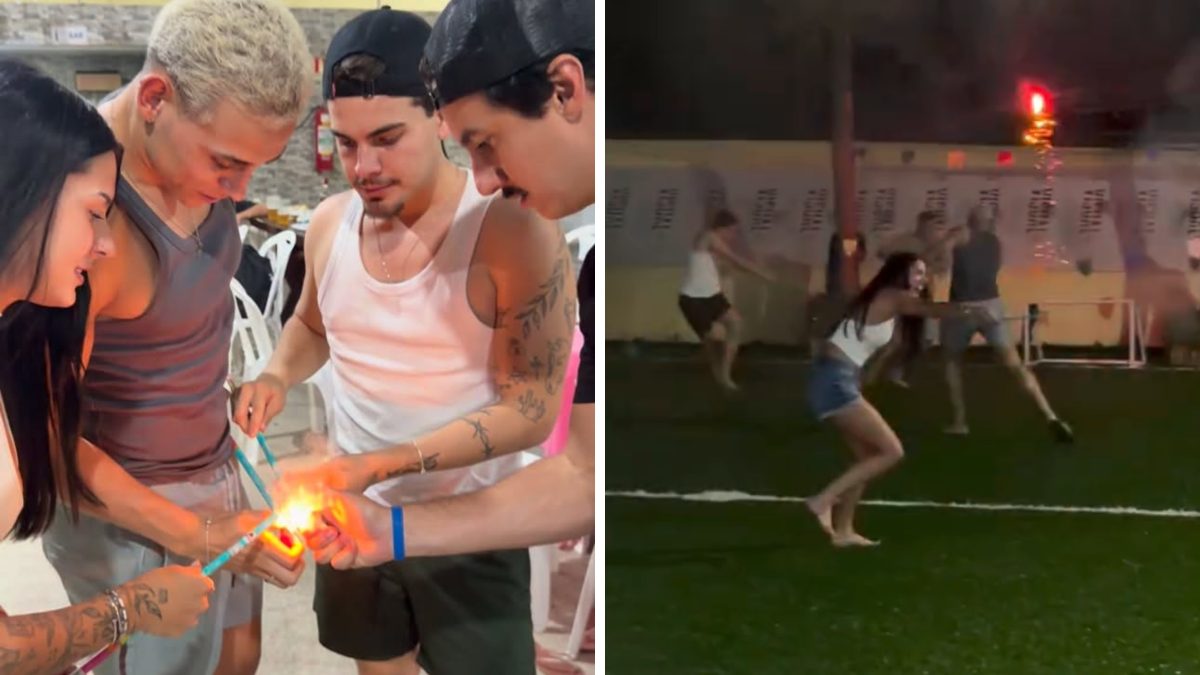 Ana Castela divide a web ao participar de ‘guerra’ com fogos de artifício: ‘Pode machucar feio’