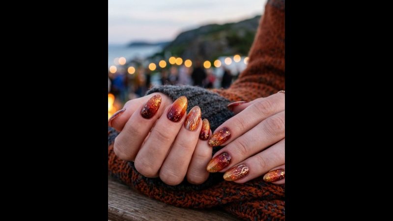 Nail Art Fogueira - Imagem gerada por IA/ND Mais