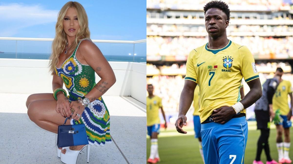 Virginia exibe buquê de flores misterioso após jogo do Brasil e ganha comentário de Vini Jr.