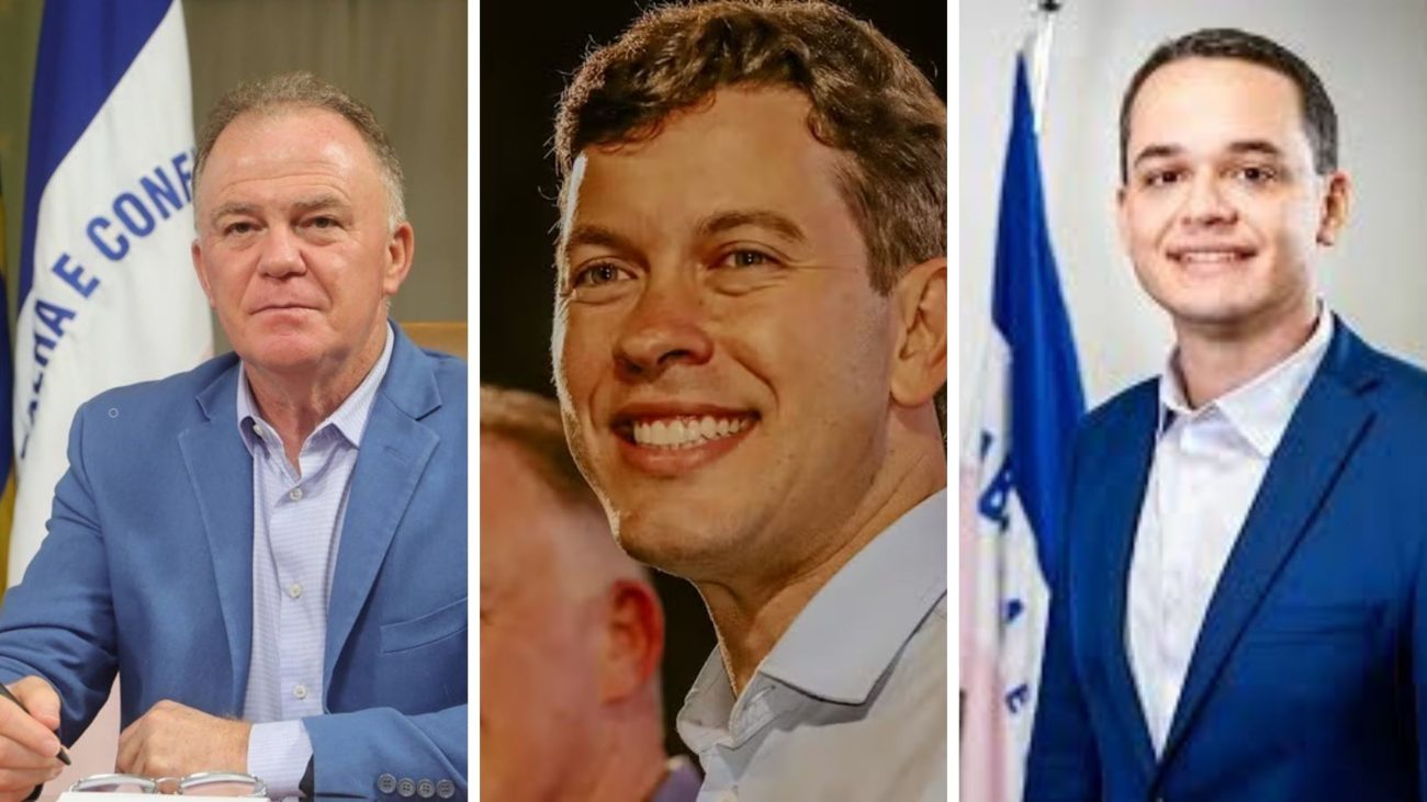 Disputa eleitoral no Espírito Santo: Renato Casagrande (PSB), à esquerda; Arnaldinho Borgo (PSDB), ao meio; Lorenzo Pazolini (Republicanos), à direita