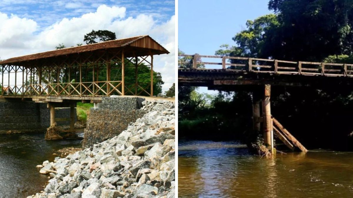 Histórica ‘ponte coberta’ destruída por temporais em Joinville terá R$ 5,5 mi
